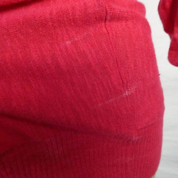 Athleta Linen Cotton Blend Wide Neck Pullover Sweater Pink Ribbed Contrast XS - Picture 5 of 10